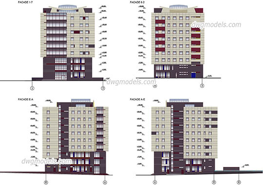 Office Building - DWG, CAD Block, drawing