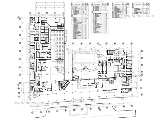 Hotel Ground Floor Plan - DWG, CAD Block, drawing