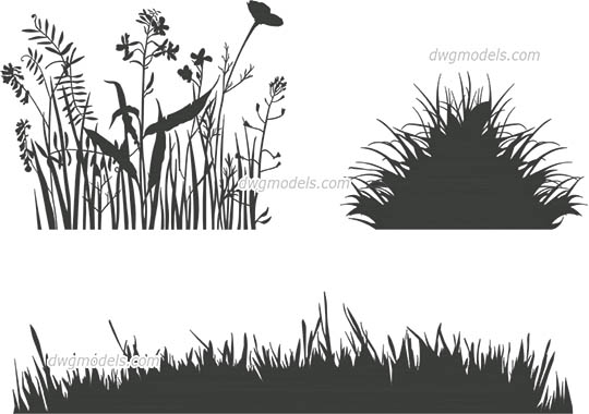 Grass Decor - DWG, CAD Block, drawing