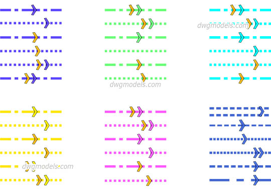 Route Symbols - DWG, CAD Block, drawing