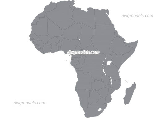 Map of Africa - DWG, CAD Block, drawing