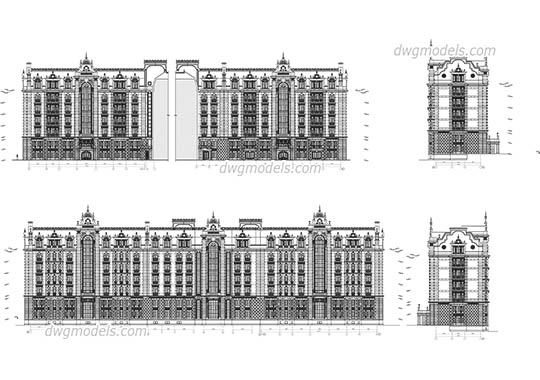 Classic Facades - DWG, CAD Block, drawing