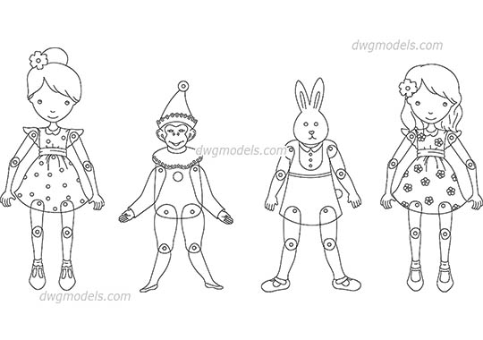 Dolls - DWG, CAD Block, drawing