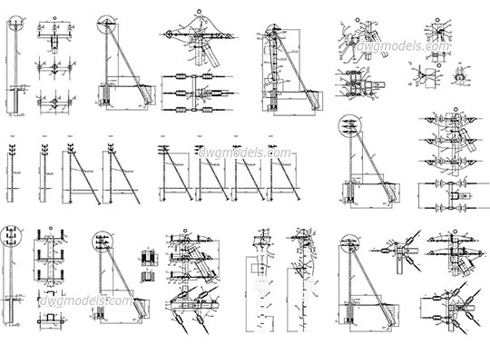 Power Line Support - DWG, CAD Block, drawing