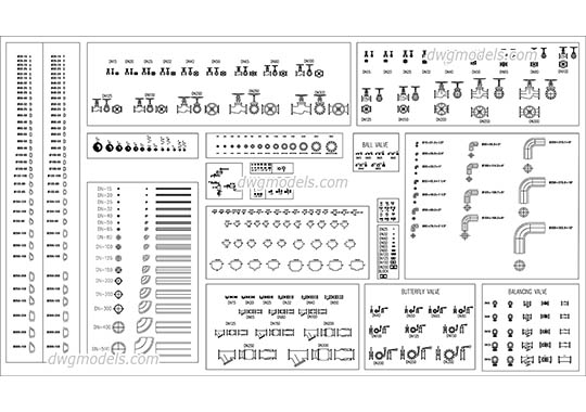 Plumbing Fixtures and Fittings - DWG, CAD Block, drawing
