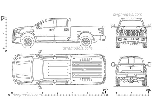 Nissan Titan XD - DWG, CAD Block, drawing