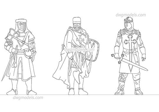 Medieval Knights - DWG, CAD Block, drawing