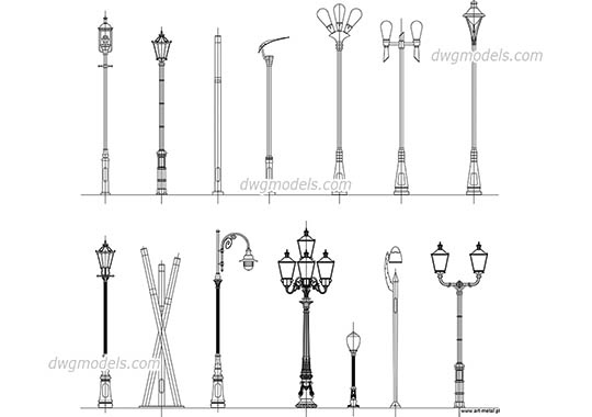 Public Lighting - DWG, CAD Block, drawing