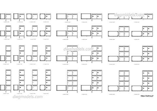 Lockers - DWG, CAD Block, drawing