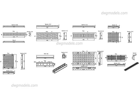 Metal Grill - DWG, CAD Block, drawing