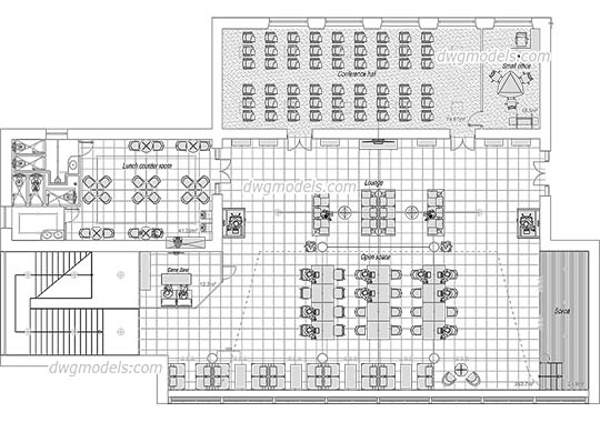 Coworking Space - DWG, CAD Block, drawing