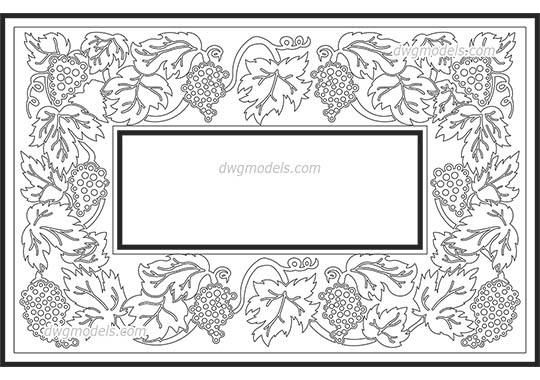 Grape Deco Grill - DWG, CAD Block, drawing