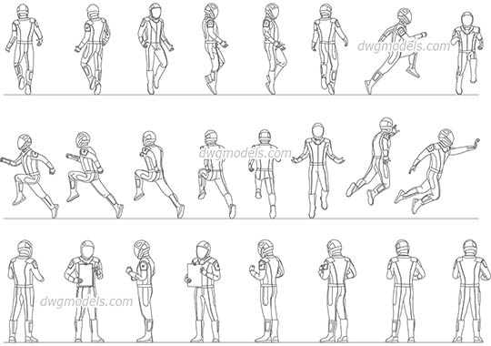 Astronauts SpaceX - DWG, CAD Block, drawing