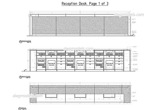 Reception Desks for Hotels - DWG, CAD Block, drawing